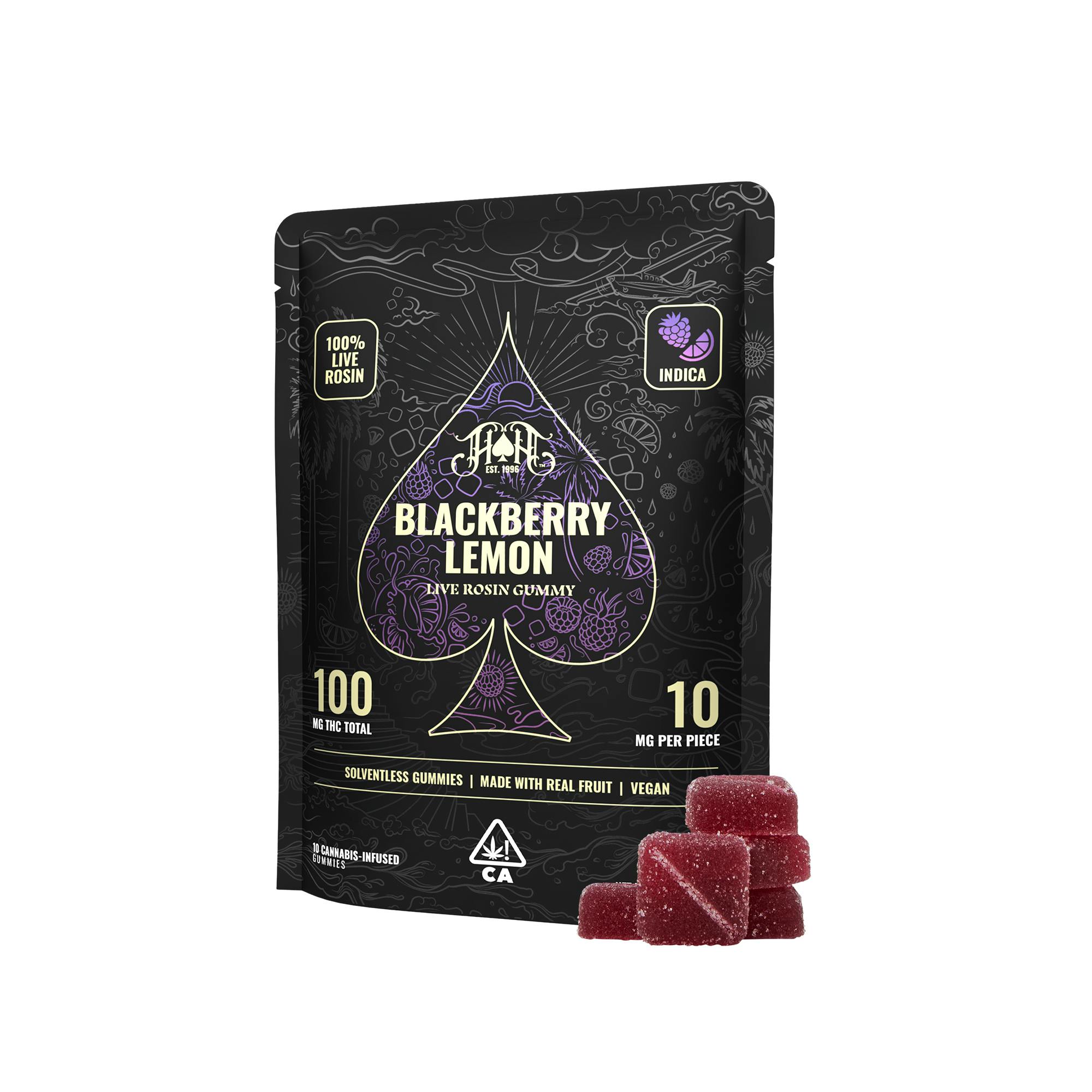 Blackberry Lemon | Indica - Live Rosin Gummies - 100mg THC