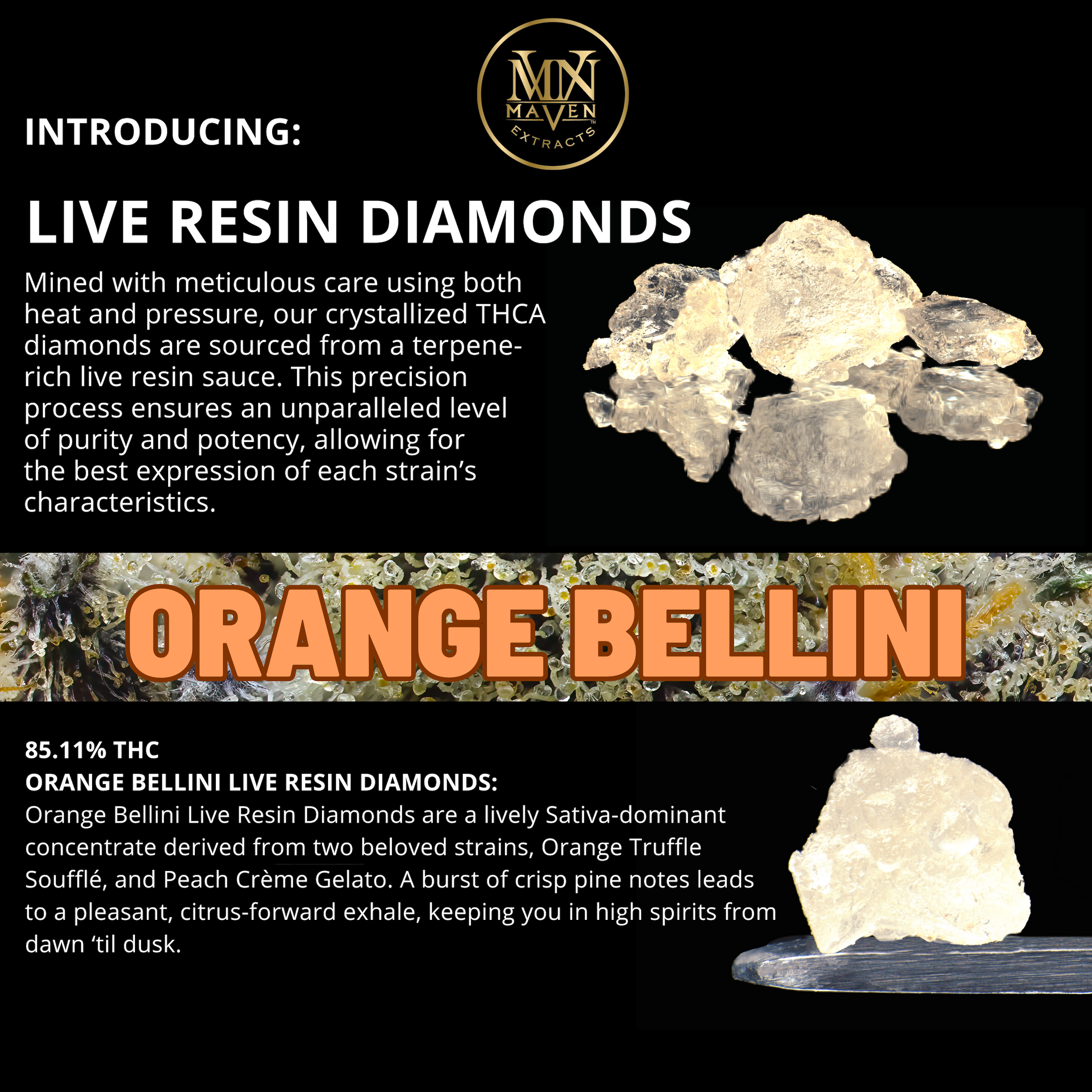 Orange Bellini Live Resin Diamonds