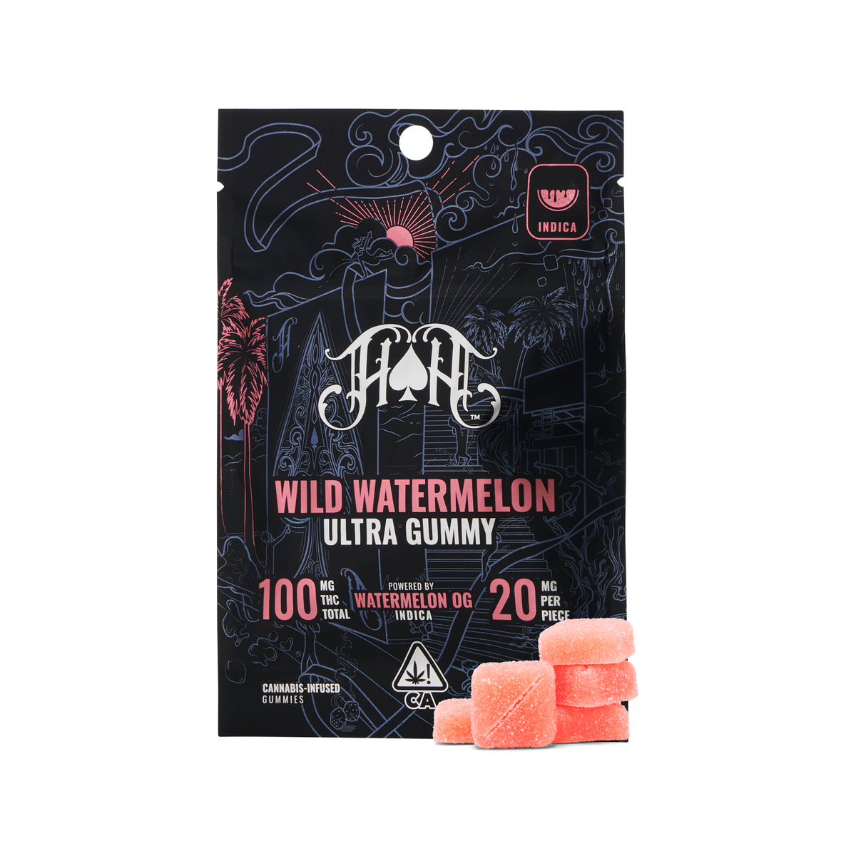 Wild Watermelon | Indica - Ultra Pure Gummies - 100mg THC